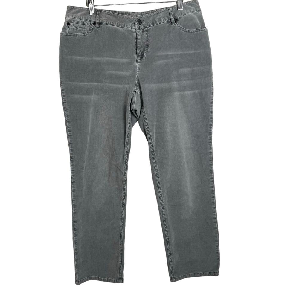 J. Jill Boyfriend Gray Corduroy Pants Five Pocket Mid Rise Stretch Sz 12 Petite